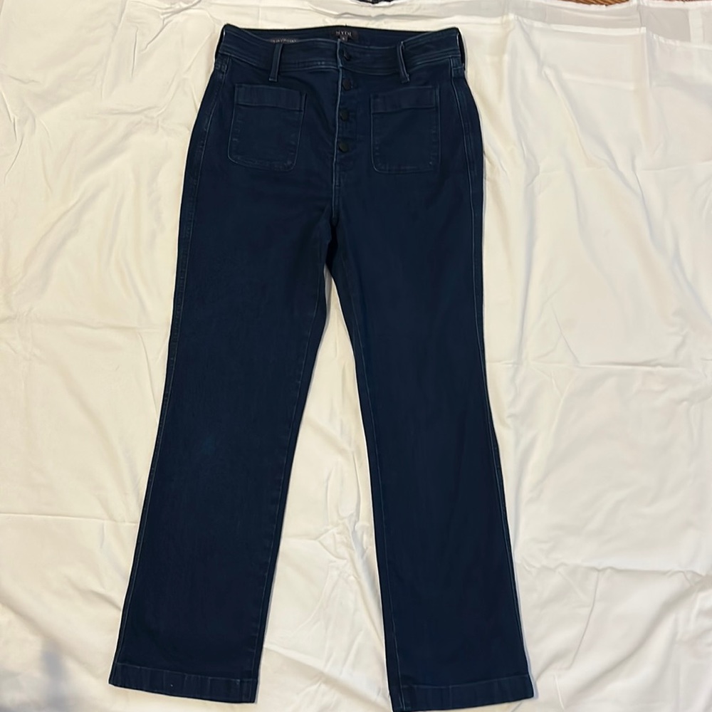 NYSJ button fly dark blue jeans.